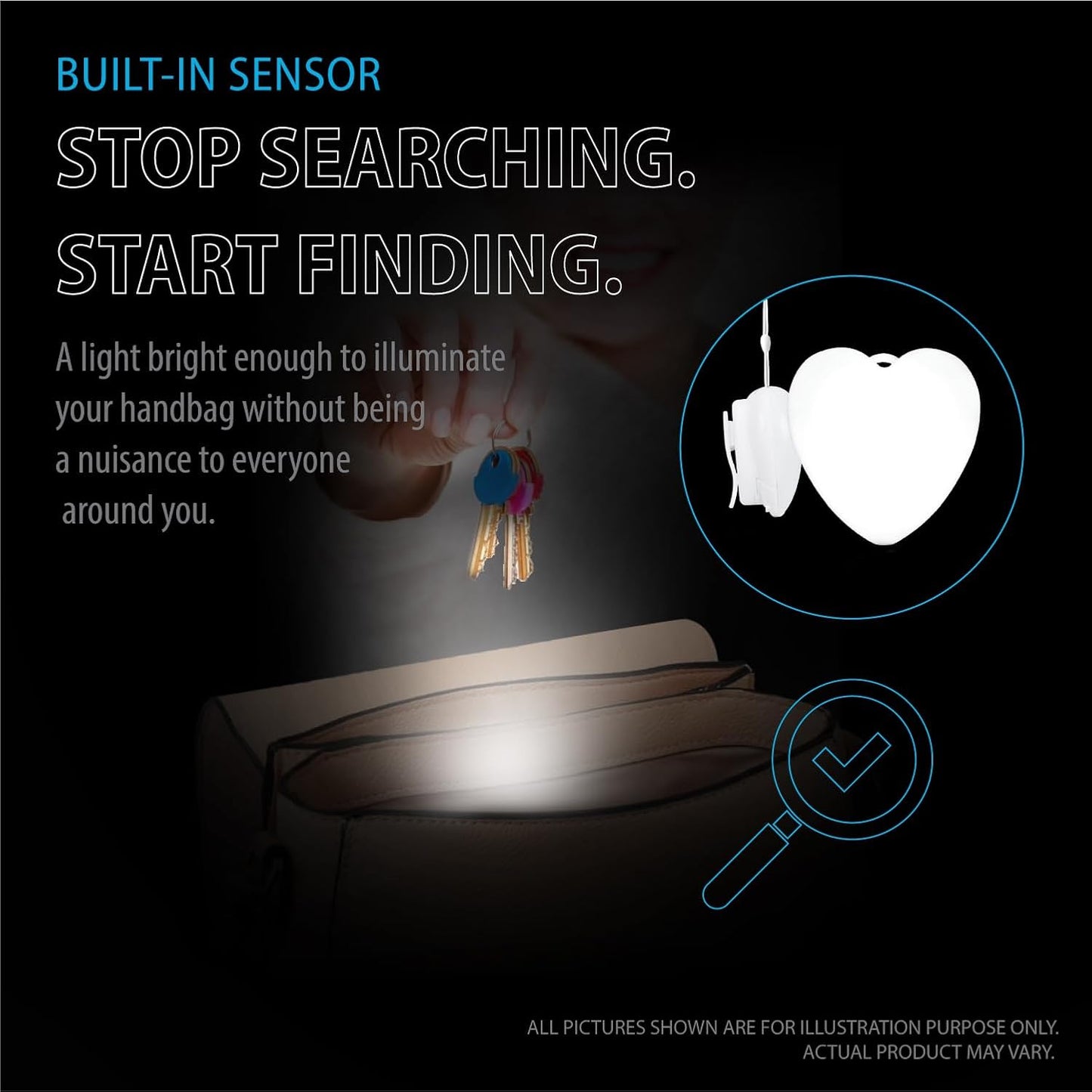 HaloHeart™ – Motion-Activated LED Bag Light
