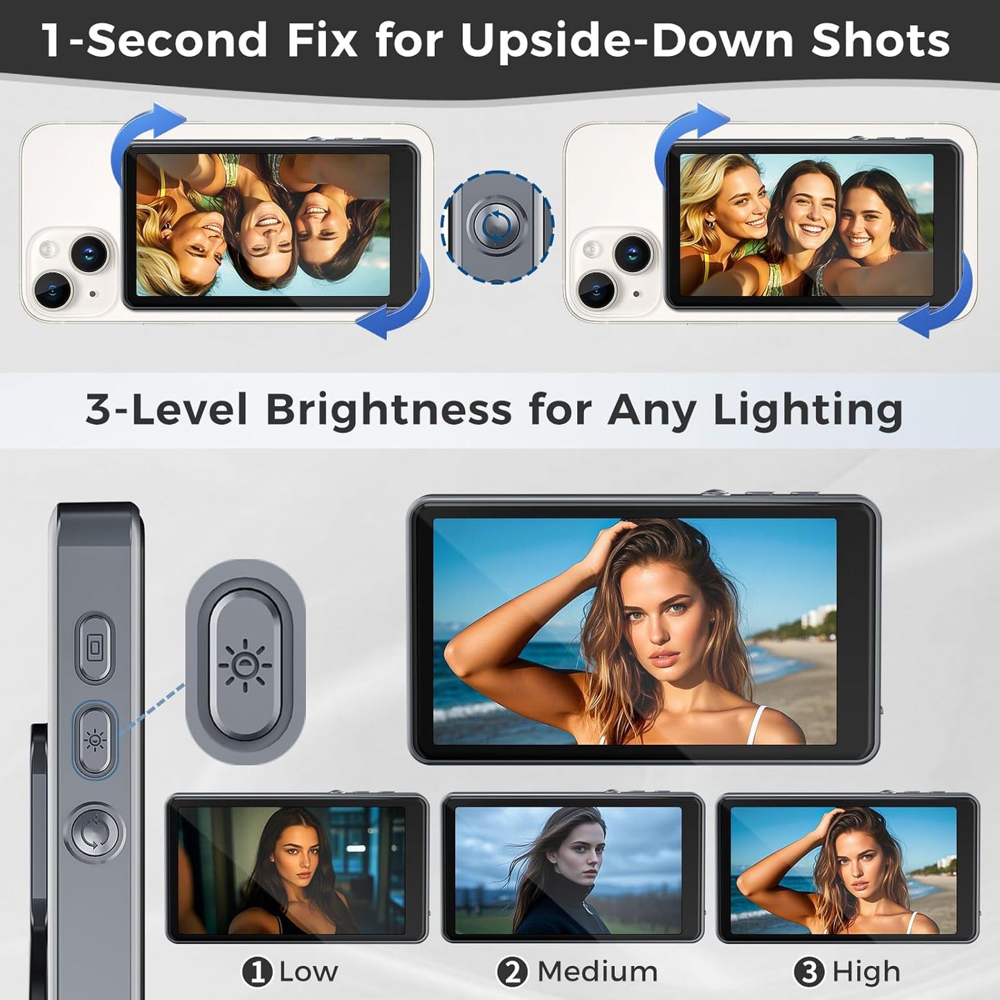 SnapMirror™ – Magnetic Dual-Screen Selfie Display