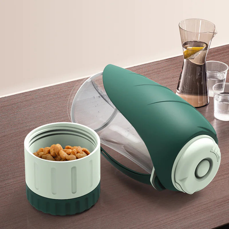 PawSip™ 2.0 – Foldable 2-in-1 Food & Water Travel Bottle for Pets
