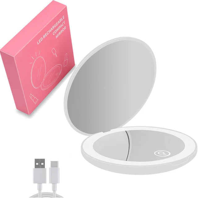 LumiGlow Mirror™ – Portable Cosmetic Mirror with Adjustable LED Light