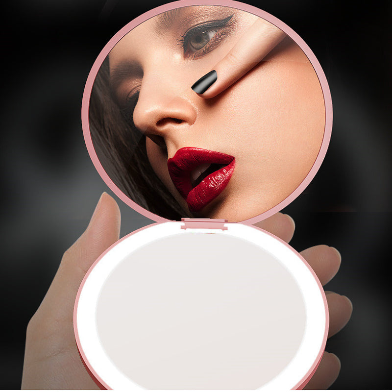 LumiGlow Mirror™ – Portable Cosmetic Mirror with Adjustable LED Light