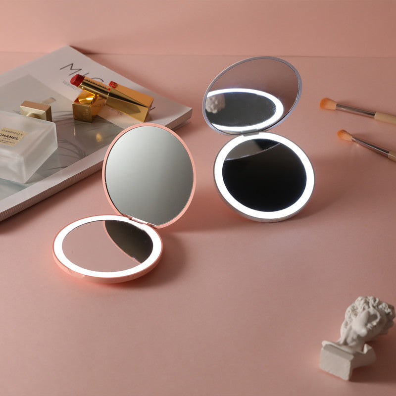 LumiGlow Mirror™ – Portable Cosmetic Mirror with Adjustable LED Light