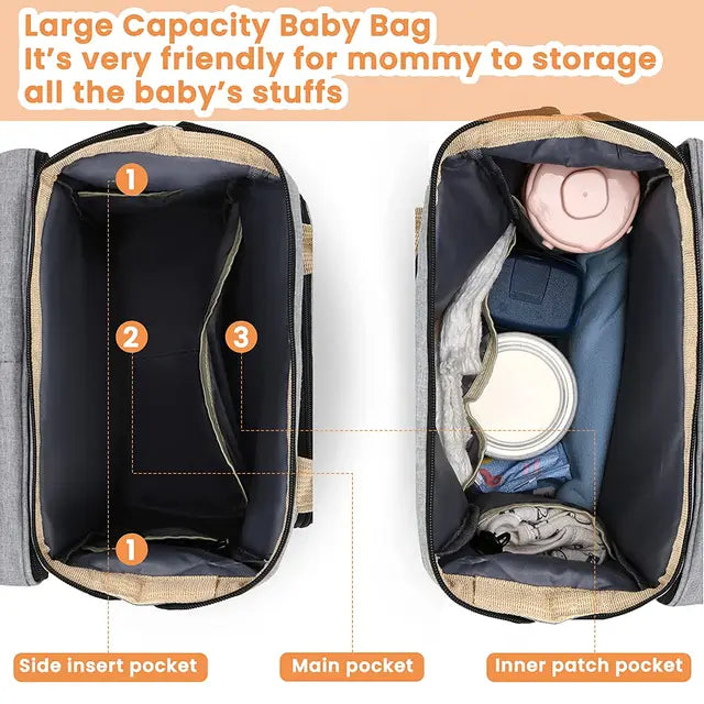 SleepNest™ – Premium All-in-One Diaper Bag & Bed