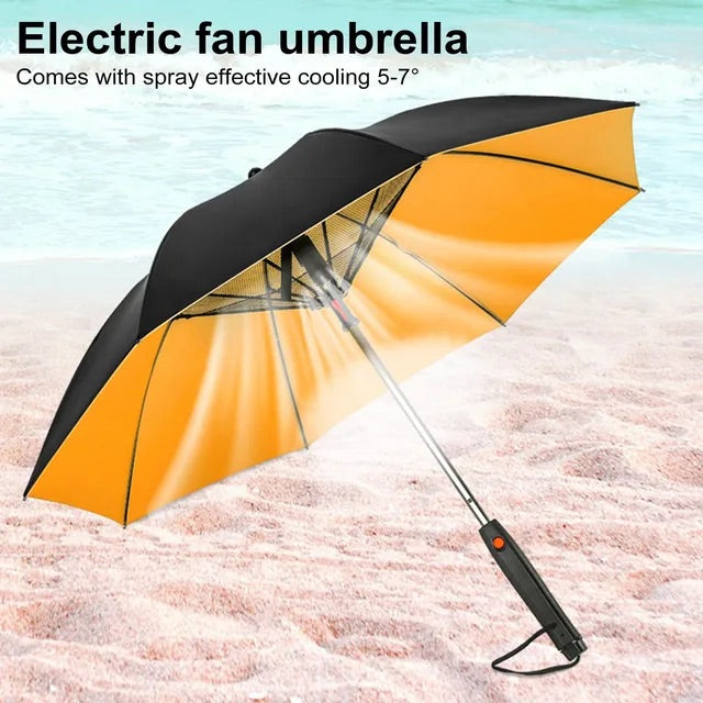 SunMist™ – UV-Blocking Umbrella with Cooling Spray & Fan