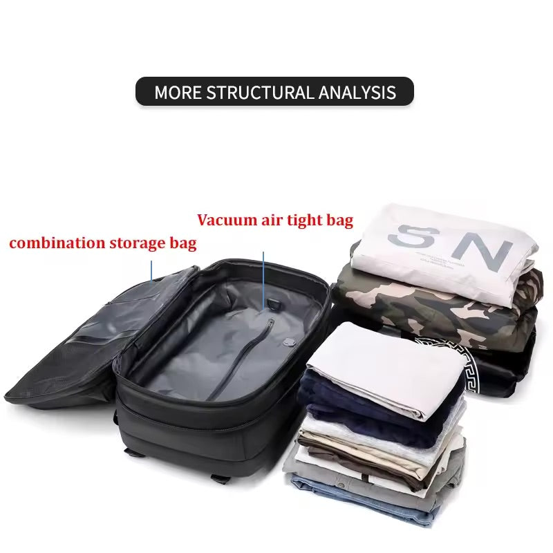 VaultPack™ – Expandable Compression Travel Backpack with Built-In USB & Laptop Storage