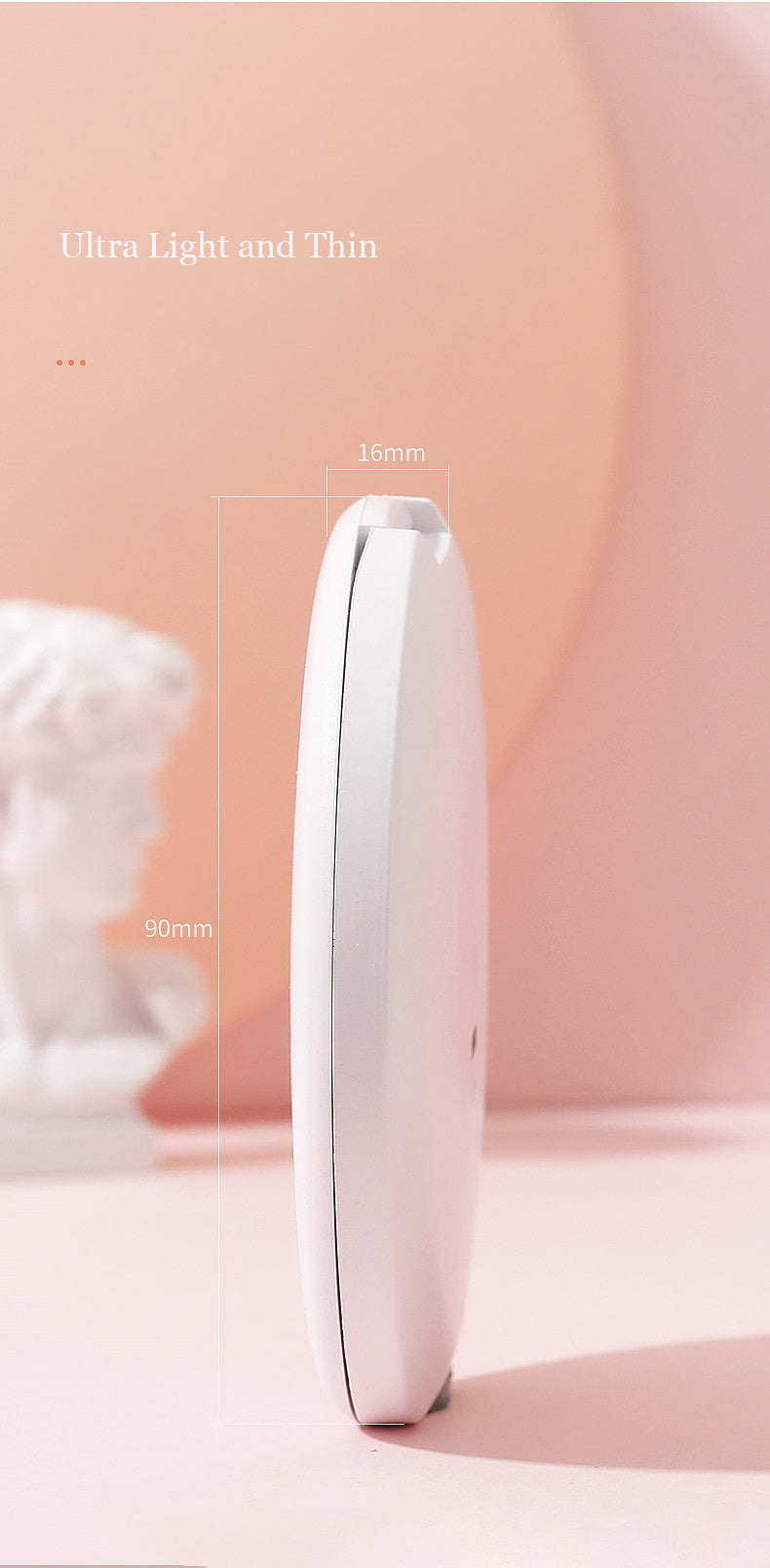 LumiGlow Mirror™ – Portable Cosmetic Mirror with Adjustable LED Light