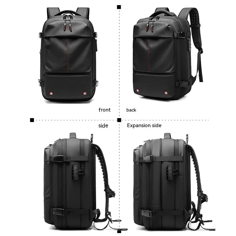 VaultPack™ – Expandable Compression Travel Backpack with Built-In USB & Laptop Storage