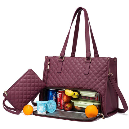 Quilted Lunch & Laptop Tote Bag