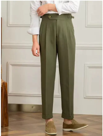 Men's High Waist Straight Pants