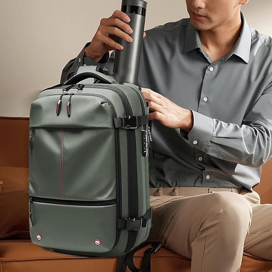 VaultPack™ – Expandable Compression Travel Backpack with Built-In USB & Laptop Storage