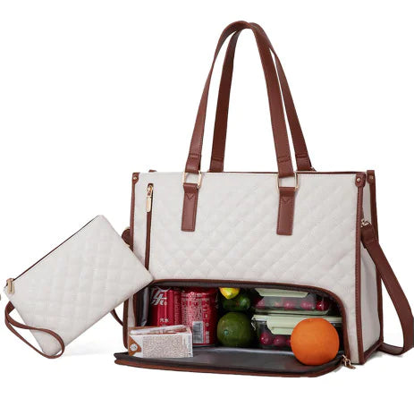 Quilted Lunch & Laptop Tote Bag