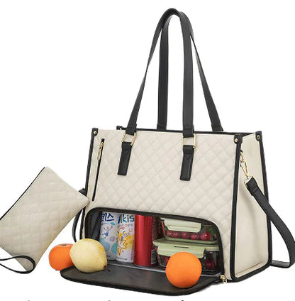 Quilted Lunch & Laptop Tote Bag