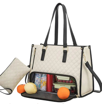 Quilted Lunch & Laptop Tote Bag