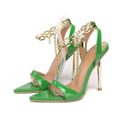 Chain Ankle Strap High Heels