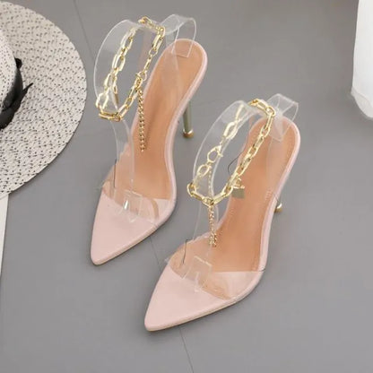 Chain Ankle Strap High Heels