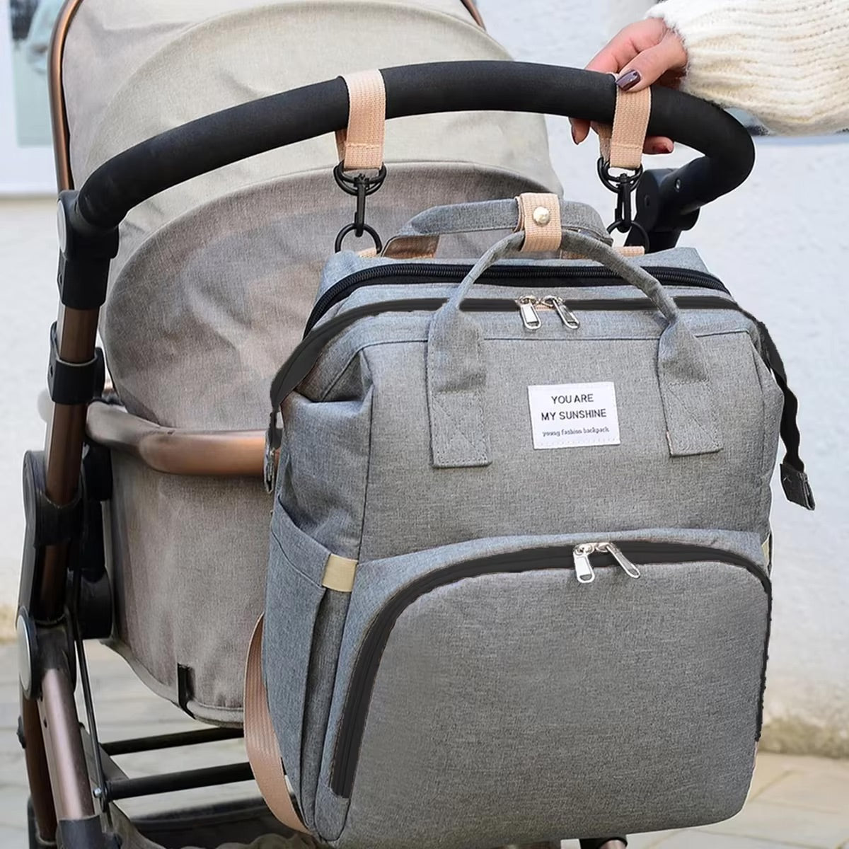 SleepNest™ – Premium All-in-One Diaper Bag & Bed