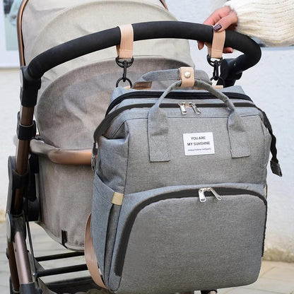 SleepNest™ – Premium All-in-One Diaper Bag & Bed