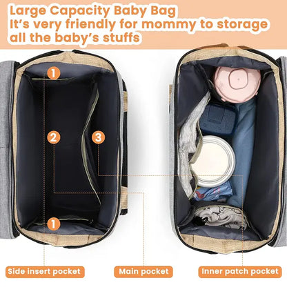 SleepNest™ – Premium All-in-One Diaper Bag & Bed