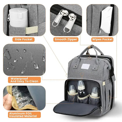 SleepNest™ – Premium All-in-One Diaper Bag & Bed