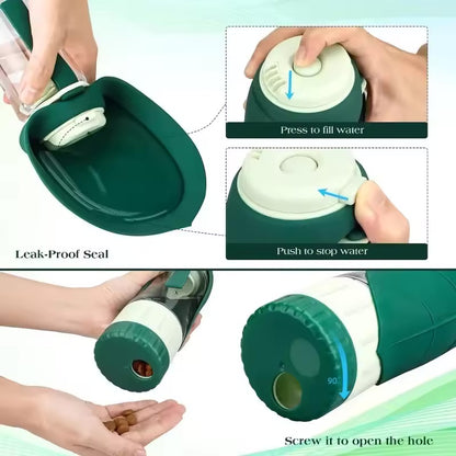 PawSip™ 2.0 – Foldable 2-in-1 Food & Water Travel Bottle for Pets
