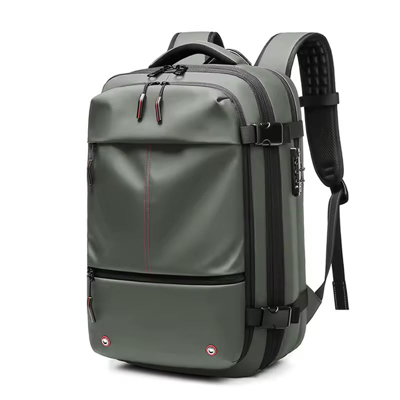 VaultPack™ – Expandable Compression Travel Backpack with Built-In USB & Laptop Storage