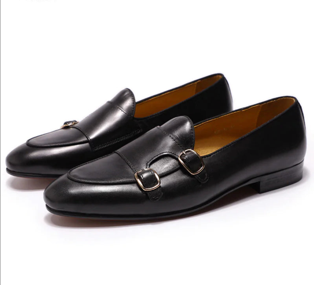 Double Monk-Straps Cowhide Loafers