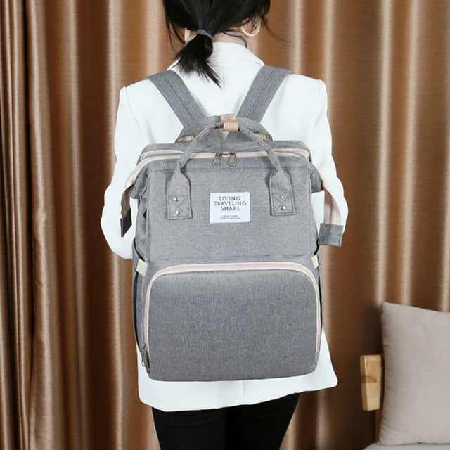 SleepNest™ – Premium All-in-One Diaper Bag & Bed
