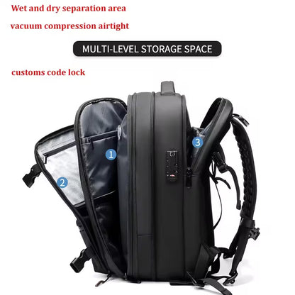 VaultPack™ – Expandable Compression Travel Backpack with Built-In USB & Laptop Storage