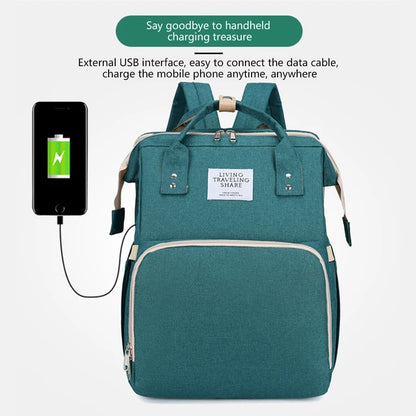 SleepNest™ – Premium All-in-One Diaper Bag & Bed