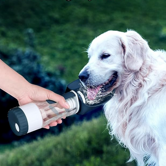 PawSip™ 2.0 – Foldable 2-in-1 Food & Water Travel Bottle for Pets