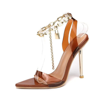 Chain Ankle Strap High Heels