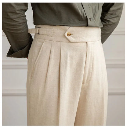 Men's High Waist Straight Pants