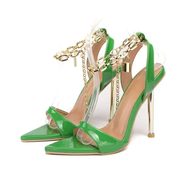 Chain Ankle Strap High Heels