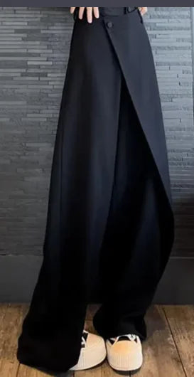 Irregular Stitching Straight-leg Trousers