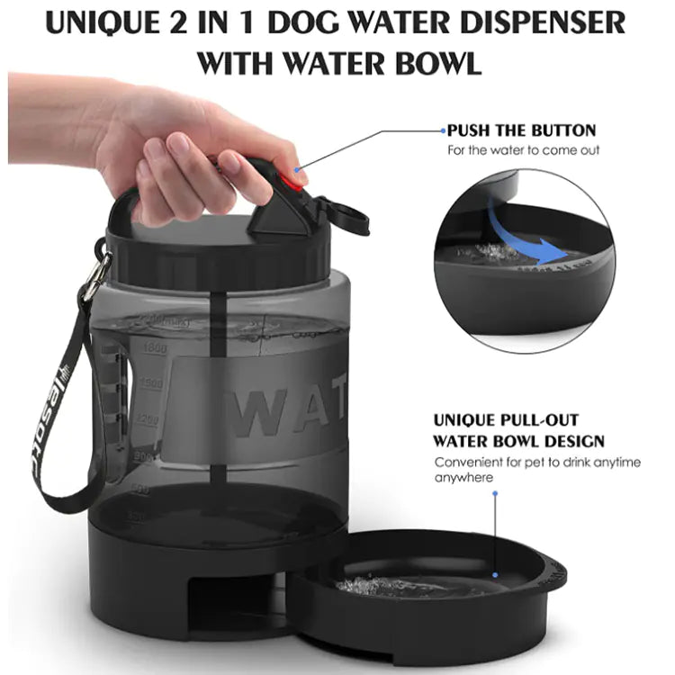 2.2L Dog Water Bottle for Outdoor Activities